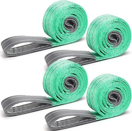Miniatura 9 de 4 piezas de correas de eslinga de elevación correas de eslinga web resistentes de poliéster y nailon para uso en automóviles al aire libre