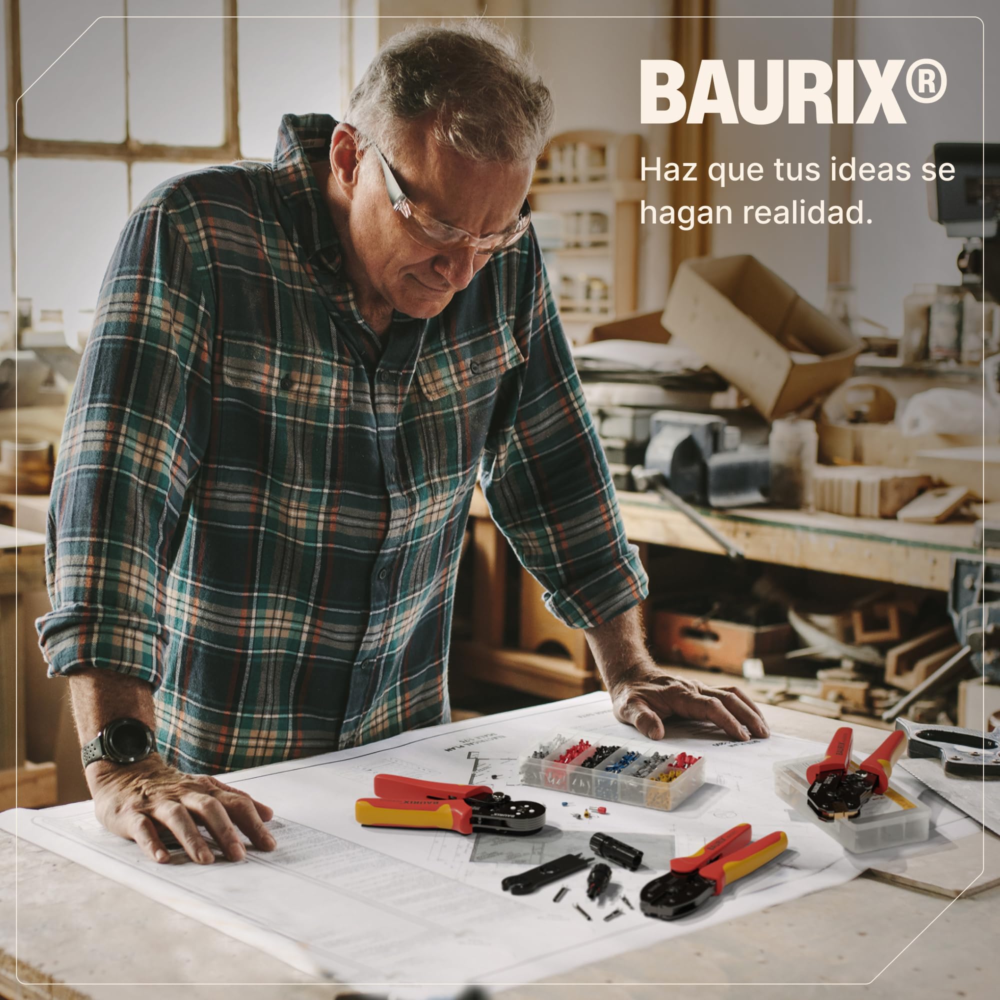 BAURIX Tenaza Crimpadora MC4 2,5-6mm² para Cables PV Conectores Solares