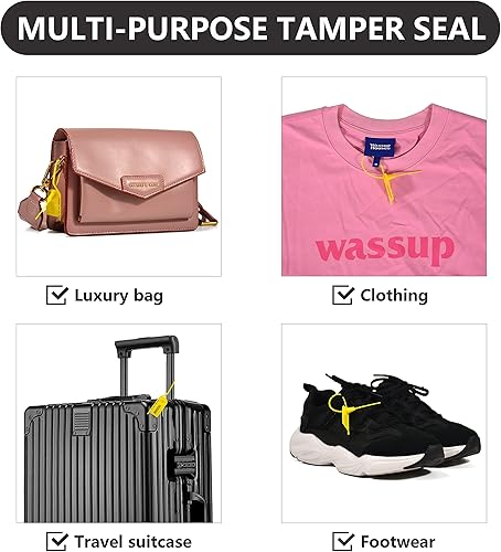 Miniatura 6 de 100 sellos de seguridad de plástico numerados a prueba de manipulaciones, sellos antimanipulaciones, etiquetas de inspección autobloqueables para