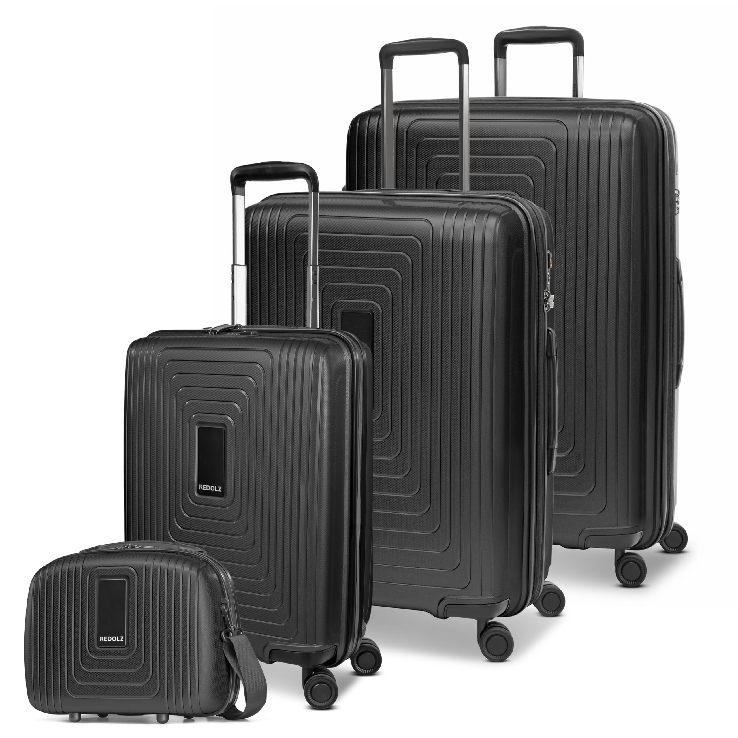 Redolz Hartschalen Koffer-Set-4-teilig | S 55 cm + M 66 cm + L 77 cm + Beauty-Case
