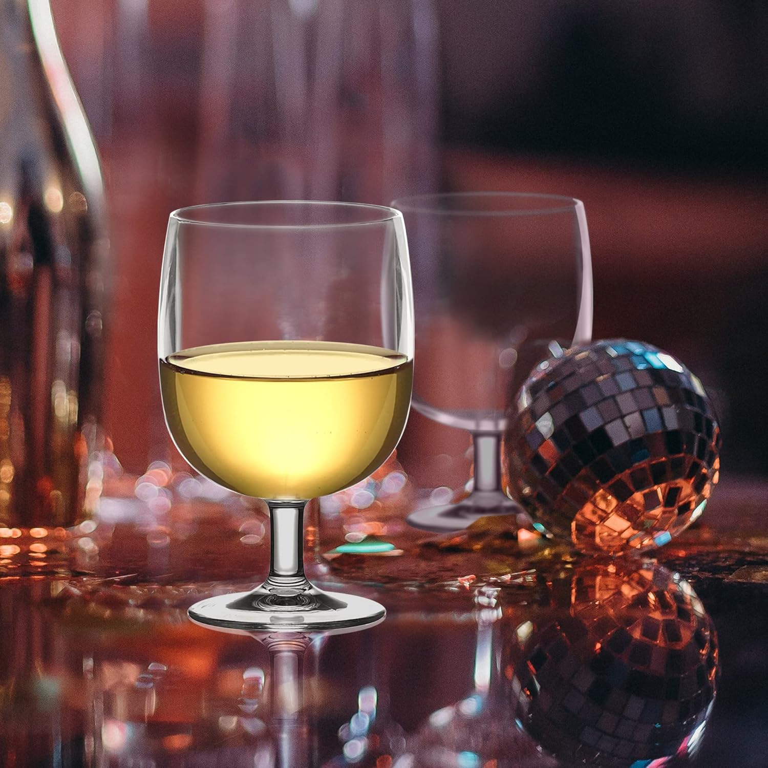 Amazing Abby - Stacy - 12-Ounce Stackable Plastic Wine Glasses (Set of 8), Reusable Plastic Wine Glasses, BPA-Free and Shatter-Proof, Perfect for Poolside, Outdoors, Camping, and More - Image 3