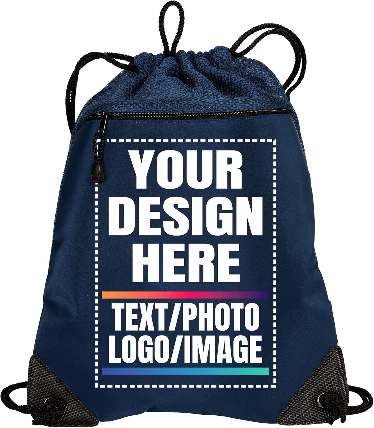 Promotional Items with Your Logo : Custom Backpack, Personalized Cinch Drawstring Bag, Ideal for Promotional Items - Custom Logo Option Available