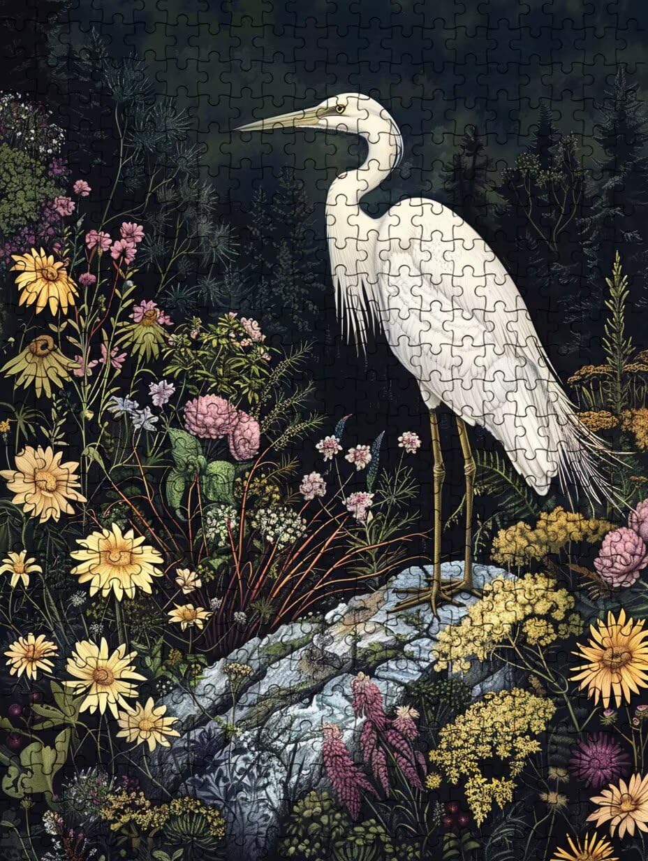 Chrysanthemum WeißEr Kran Puzzle 5000 Teile Erwachsene, Jigsaw Puzzle 5000 Teile, Komplex Herausfordernd Puzzles, Klassische Puzzles, Familie Spiele, für Wanddekoration und Geschenke FNKL2-600