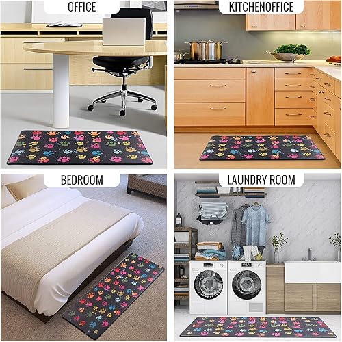 Miniatura 7 de Alfombras de Cocina para Piso de 2 Piezas Alfombra Antifatiga de Cocina Acolchada Impermeable Alfombras de Cocina Antideslizantes Alfombra Cómoda