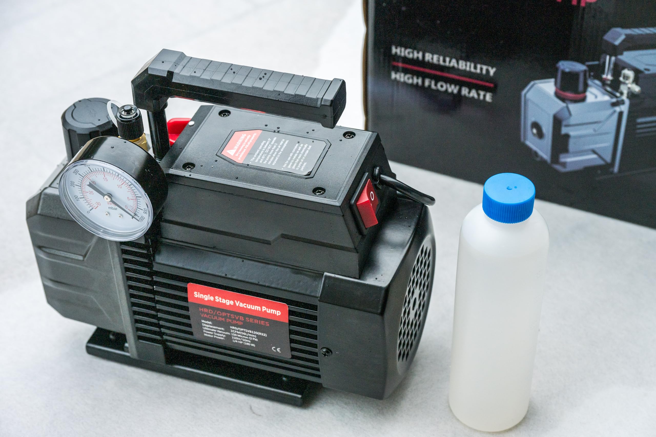 Pompa per vuoto 2 CFM 1/4 HP 56 L/min Pompa per vuoto con manometro HVAC AC R32