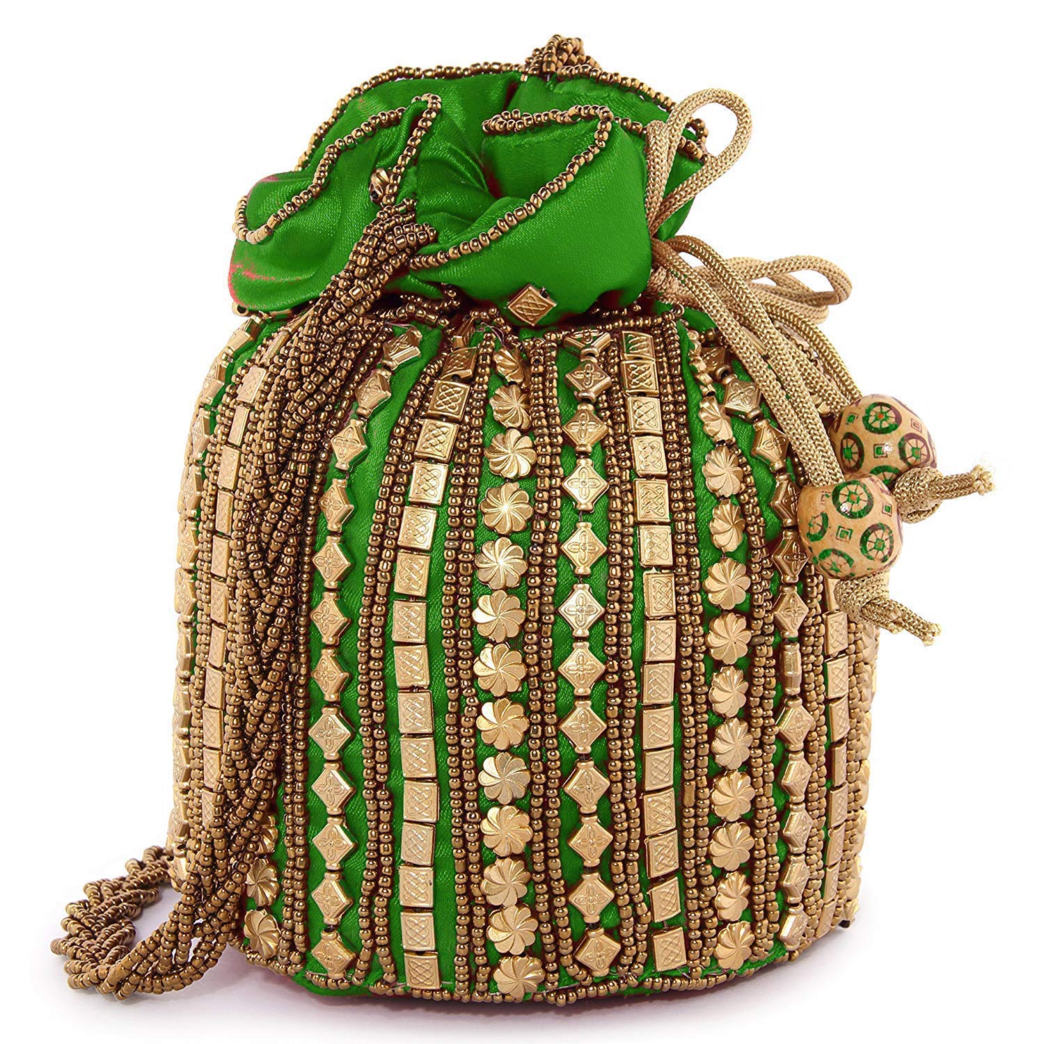 Women's Potli for party/gift Green-image-11