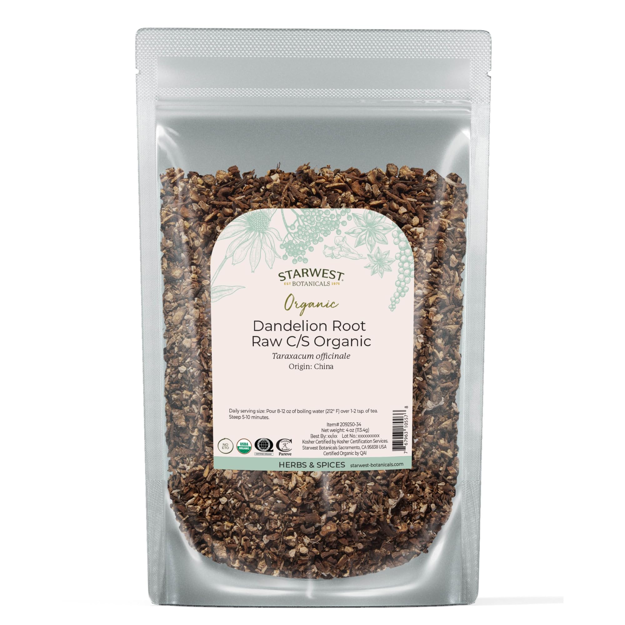 Starwest Botanicals Organic Raw Dandelion Root