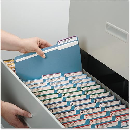 Miniatura 4 de Smead 12034 Carpetas de archivo 1/3 de corte reforzado con pestaña superior Letra Azul 100/Caja