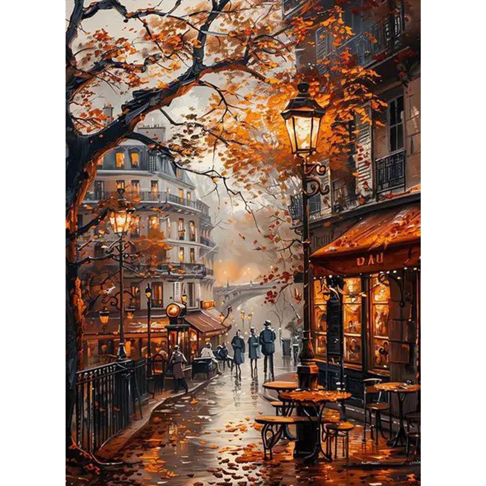Jatok Indigo Diamond Art Kits Adults, Landscape Diamond Painting Kits For Adults Beginners, Diy Full Drill Gem Art Kits Crafts Relax Home Wall Decor Gifts, 12X16in/30X40cm