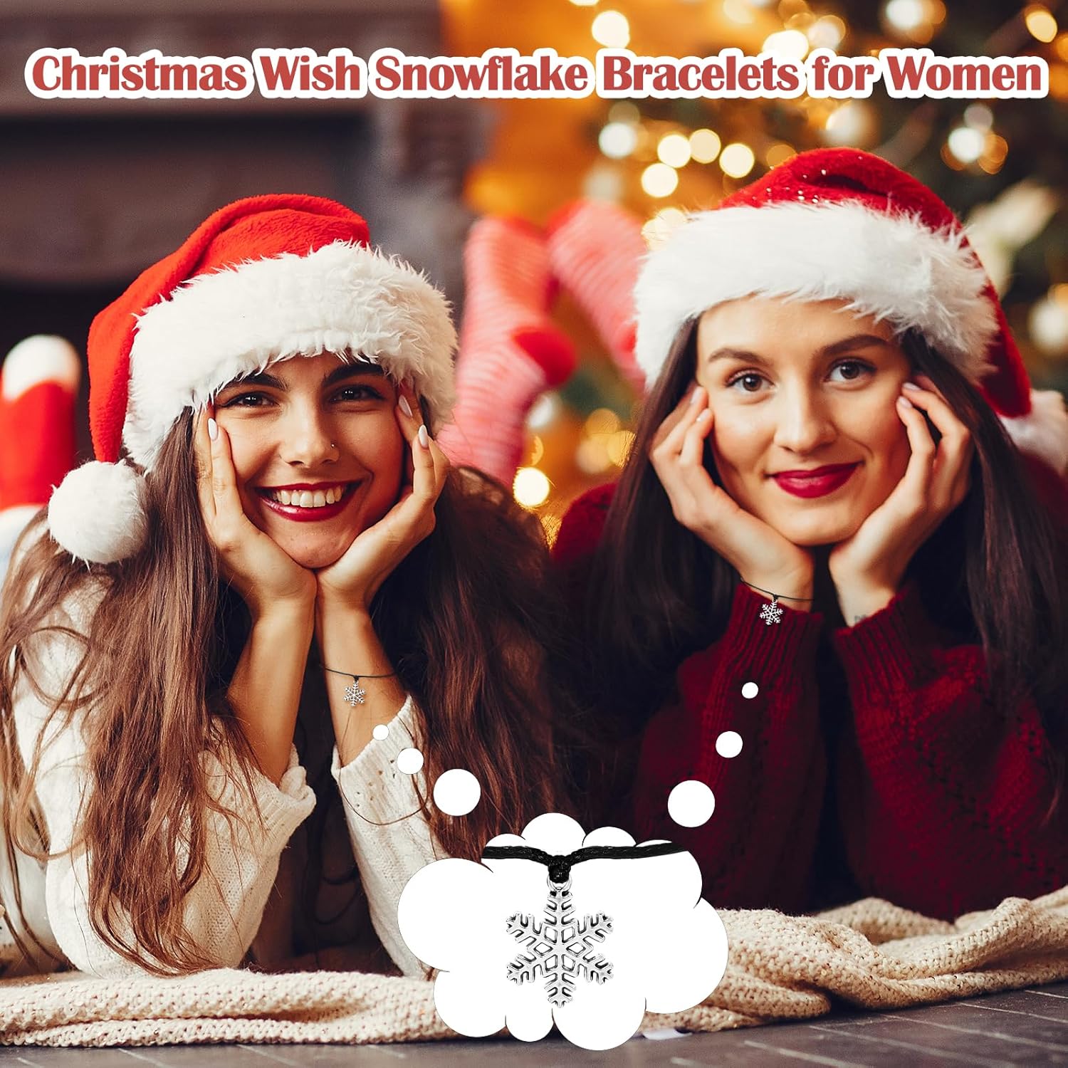 25 Sets Christmas Wish Snowflake Bracelets Bulk for Women Snowflake Adjustable Bracelets with Christmas Cards Braided Wax Rope Xmas Bracelet for Friends Family Coworkers Women - Image 6