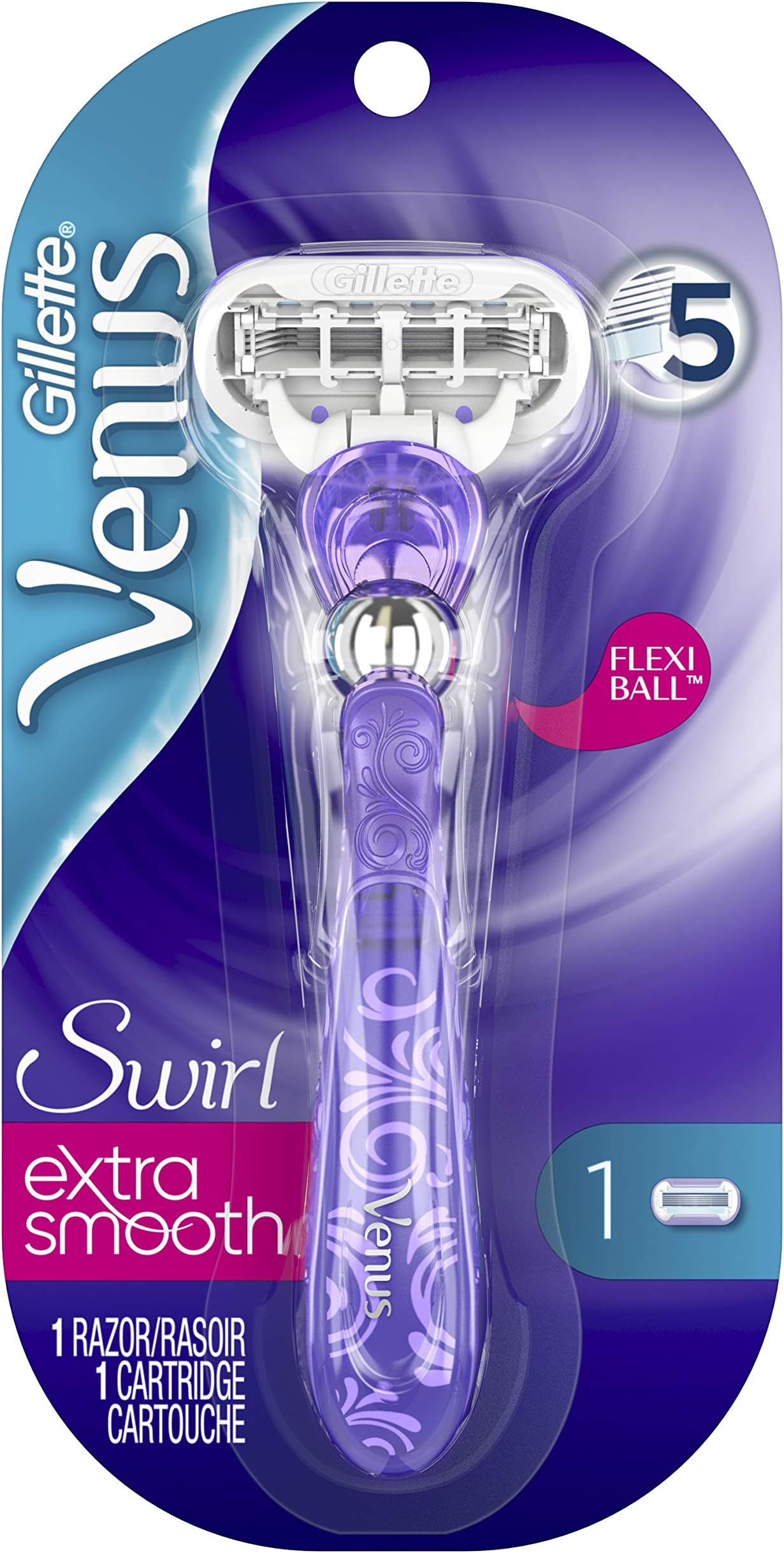 Amazon.com: Gillette Venus Extra Smooth Swirl Women's Razor - 1 Handle ...