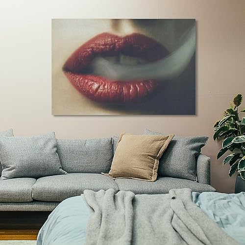 Miniatura 7 de Pósteres modernos de arte de pared, póster de arte de moda con labios rojos, mujer, fumar, póster de arte de cueva de hombre, pósteres e impresiones