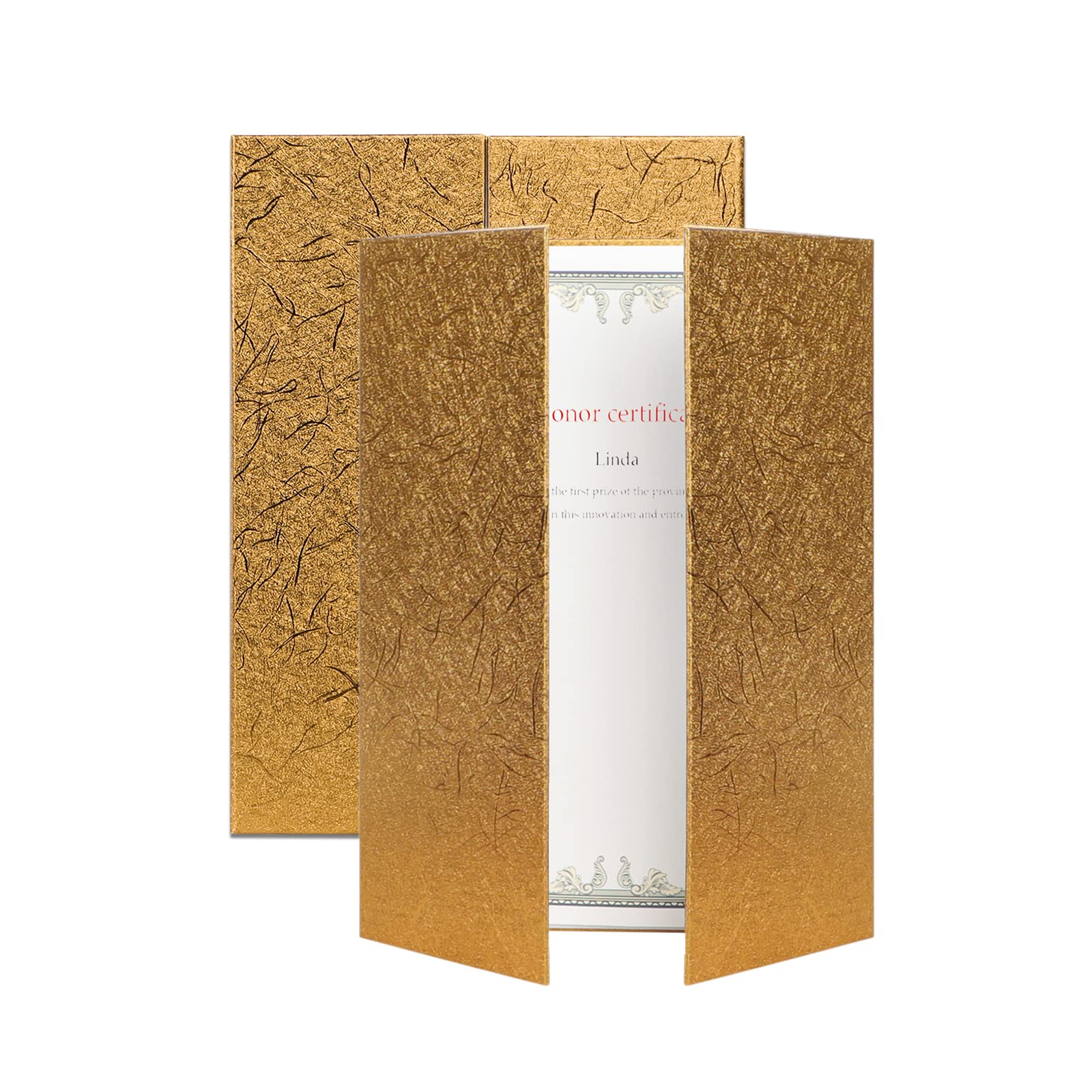 Urkundenhülle 2 Stück A4 Urkundenmappe mit Urkundenpapier Dreifach gefaltete Zertifikathülle Hardcover Zeugnismappe Zertifikat Halter Robust Zertifikatabdeckung für Abschluss Diplom Anerkennung