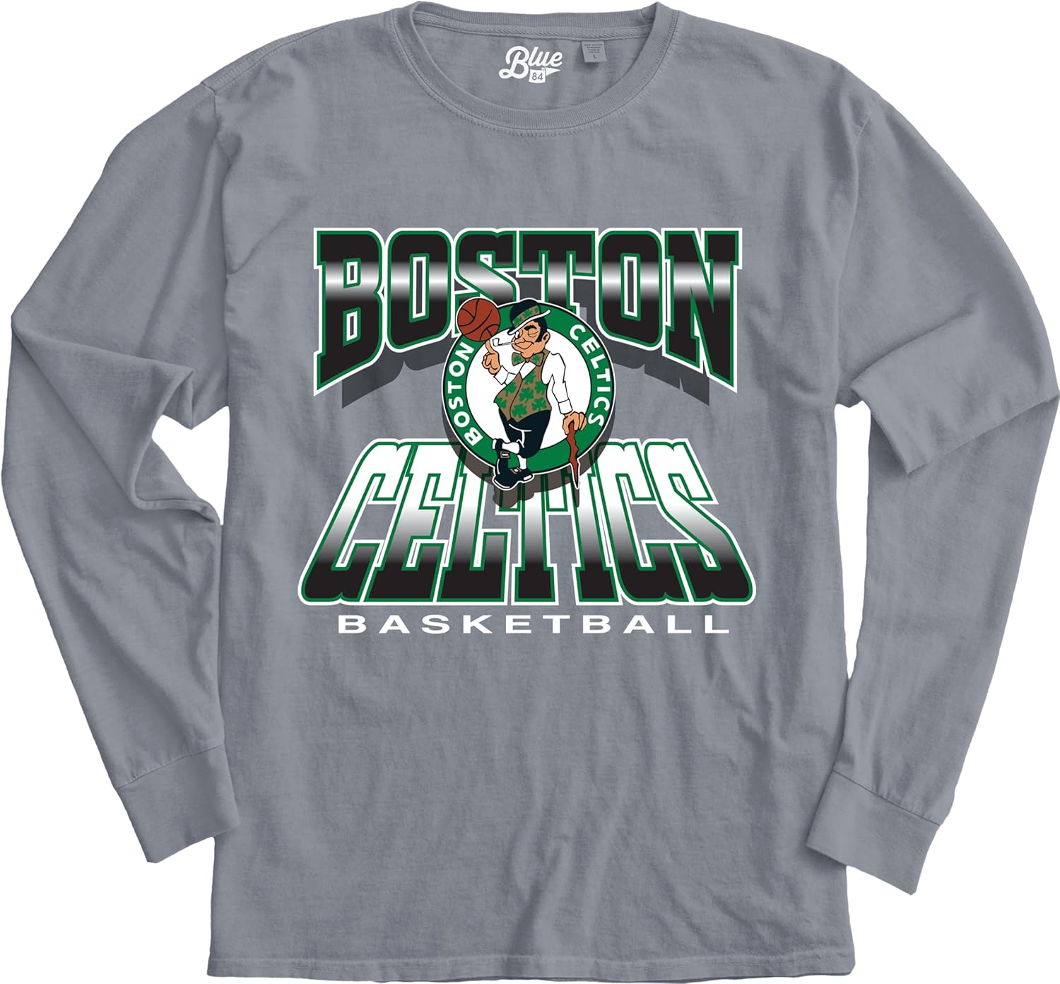 Blue 84 NBA Unisex-Adult NBA Officially Licensed Long Sleeve T-Shirt Ringspun Gray Icon - Image 3
