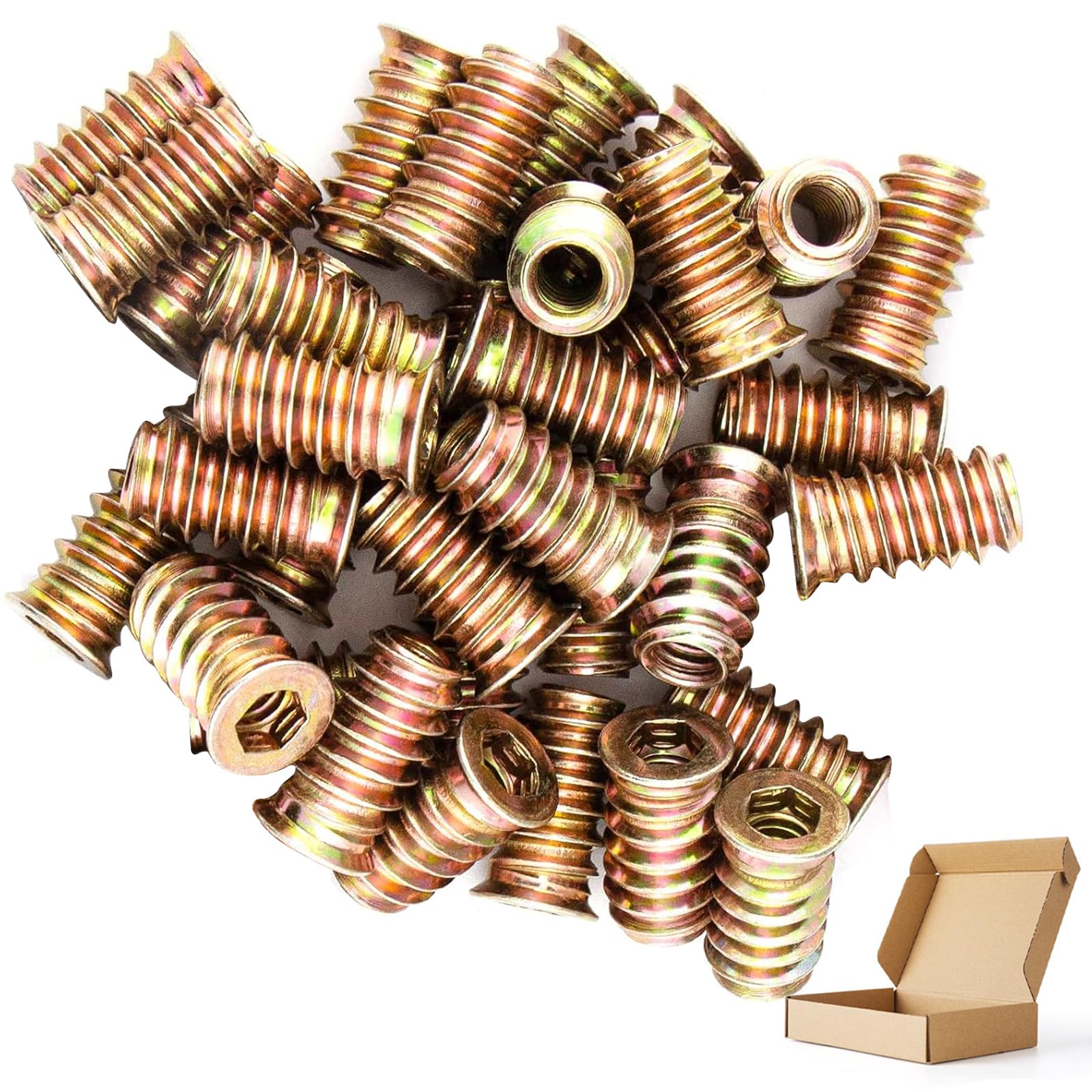 245 Inserti Filettati Per Legno GooBetter, Manicotti A Vite Assortiti M4-M8, Lunghezze Varie, Zincati