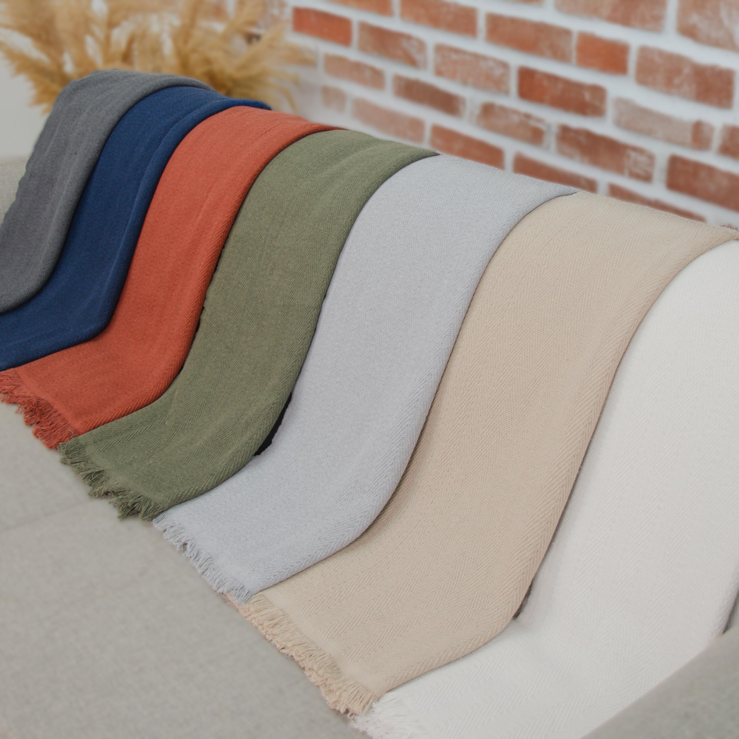 Milam London King Size Tagesdecke, Großer Baumwoll Sofa Überwurf