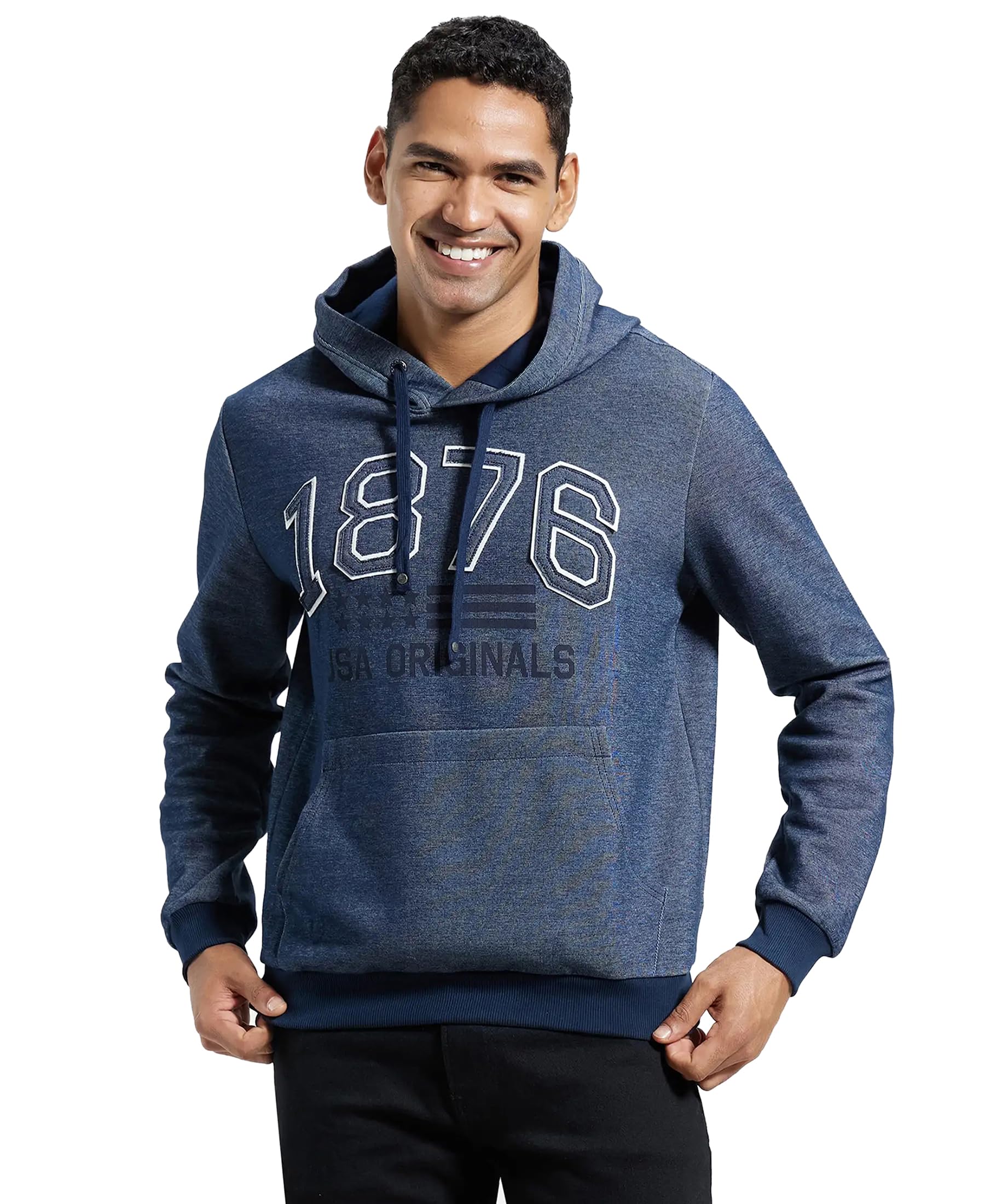 jockey UM22 Men's Super Combed Cotton Rich Printed Hoodie Sweatshirt with Ribbed Cuffs and Side Pockets-picture-53