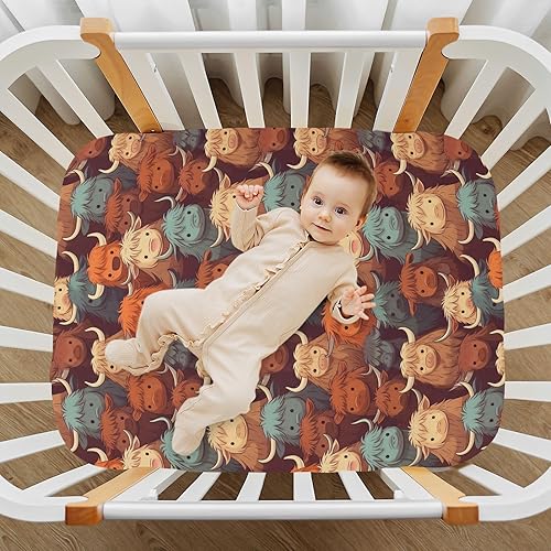 Miniatura 7 de Fitted Crib Sheets Highland Cows Baby Crib Sheets for Boy & Girl Toddler Mattress Sheets 21216701