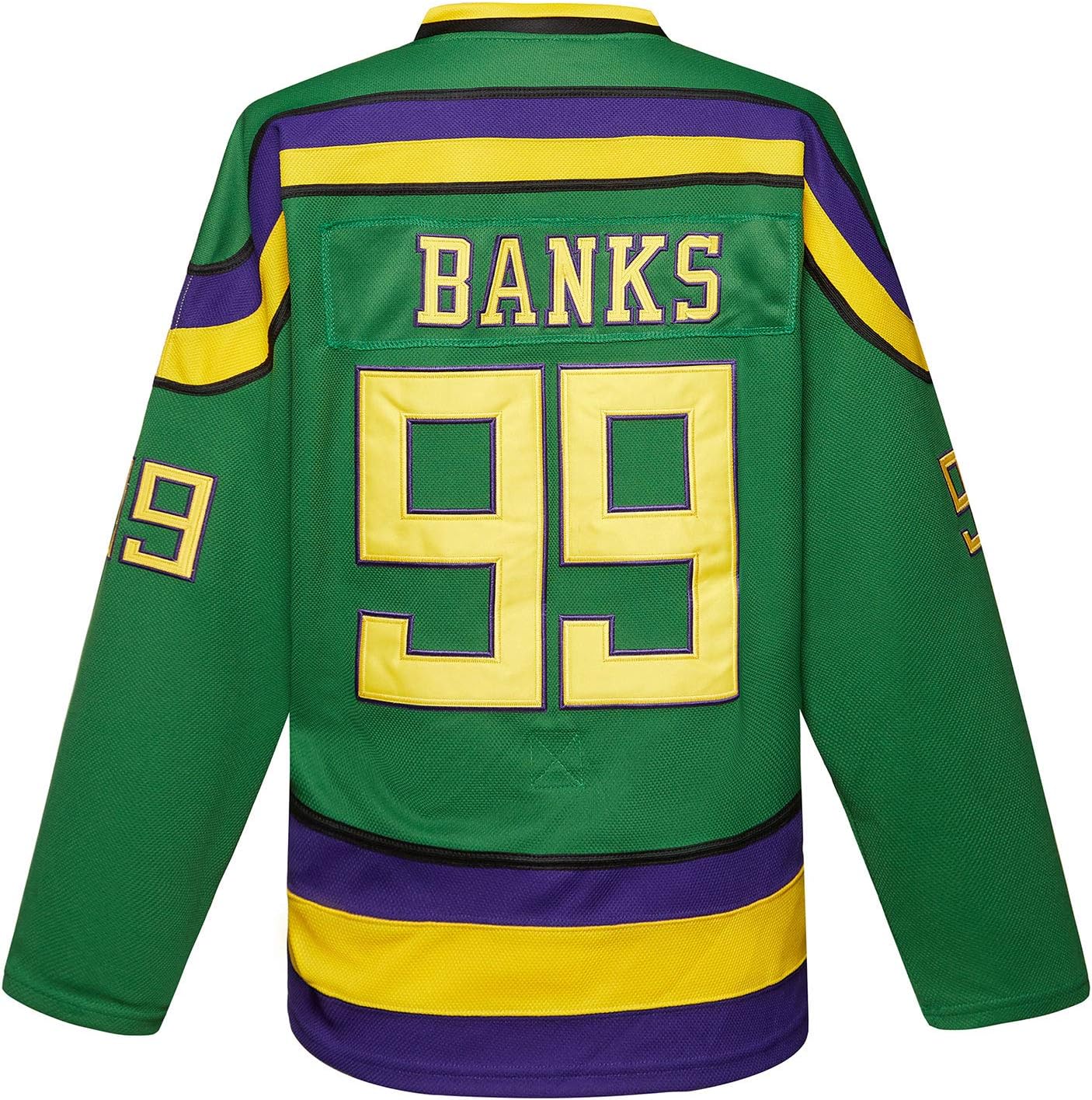 Mighty Ducks Jersey Movie Ice Hockey Jersey Charlie Conway #96 Adam Banks #99, 90S Hip Hop Clothing for Party with Kids＆Adult thumbnail