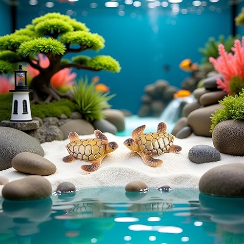 Miniatura 6 de Jowxsx 2 figuras miniatura de resina de mini paisaje de micro paisaje para acuario, jardín, bonsái, decoración del hogar