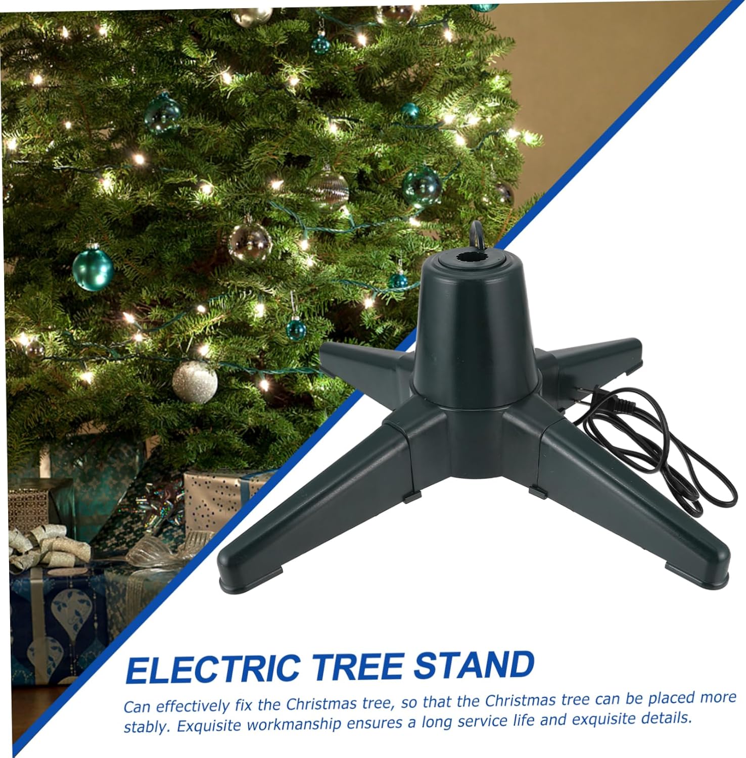 1pc Electric Christmas Tree Stand Premium Base Support for Trees Smooth Edges Stable Design for Restaurant Decorations Us Compatible