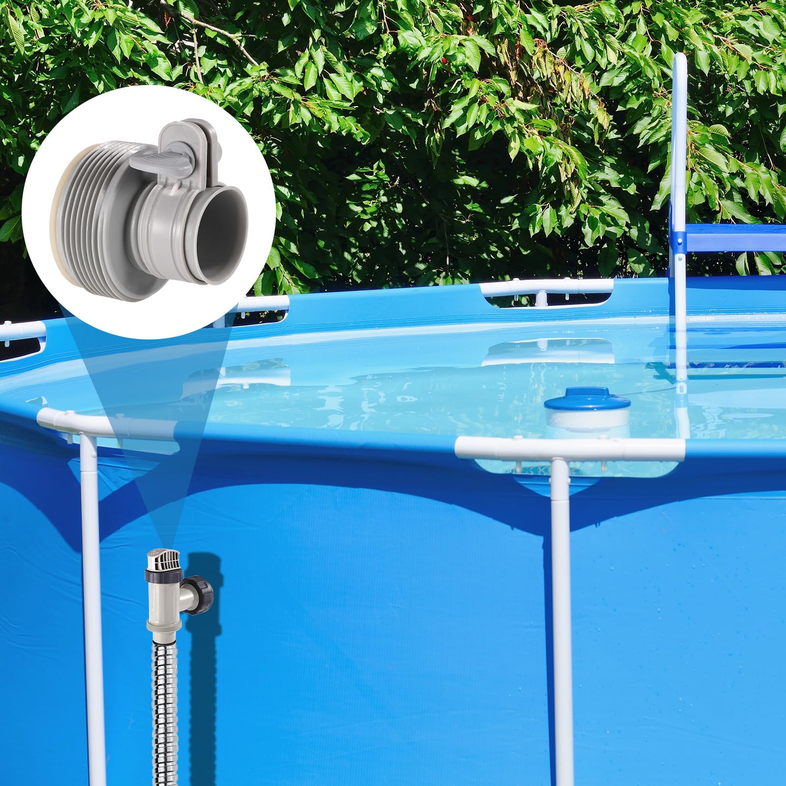 Lyreh Vanne à Piston Adaptateurs Tuyau Type B Compatibles Intex Pièces Piscine Remplacement Vanne Plongeuse Support Tuyau Piscine Hors Sol