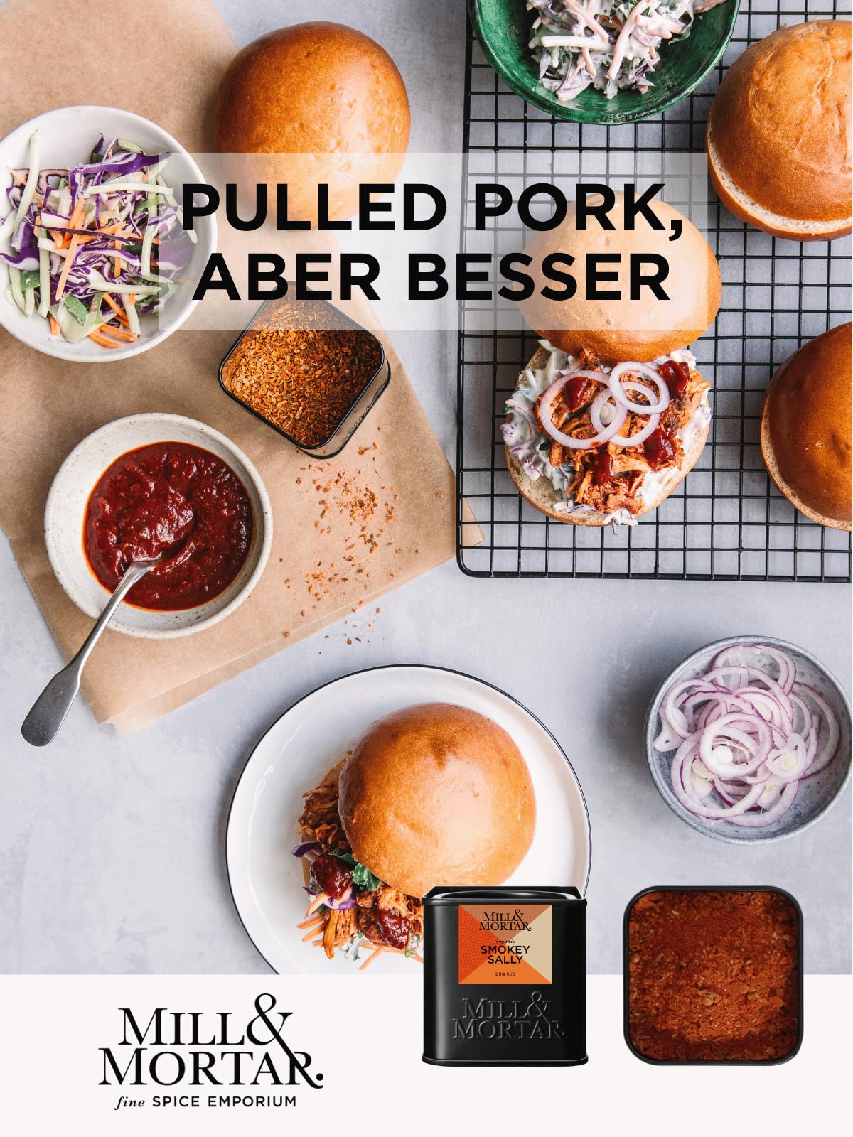 Mill & Mortar BIO Grillgewürz-Geschenkset, 6 Gewürze für BBQ | Smokey Sally, Flaming Dust, Mermaid's Bite, Seven Pepper Crush, Paprika, Rotweinsalz, 4 von 6 Bio, Geschenke für Männer