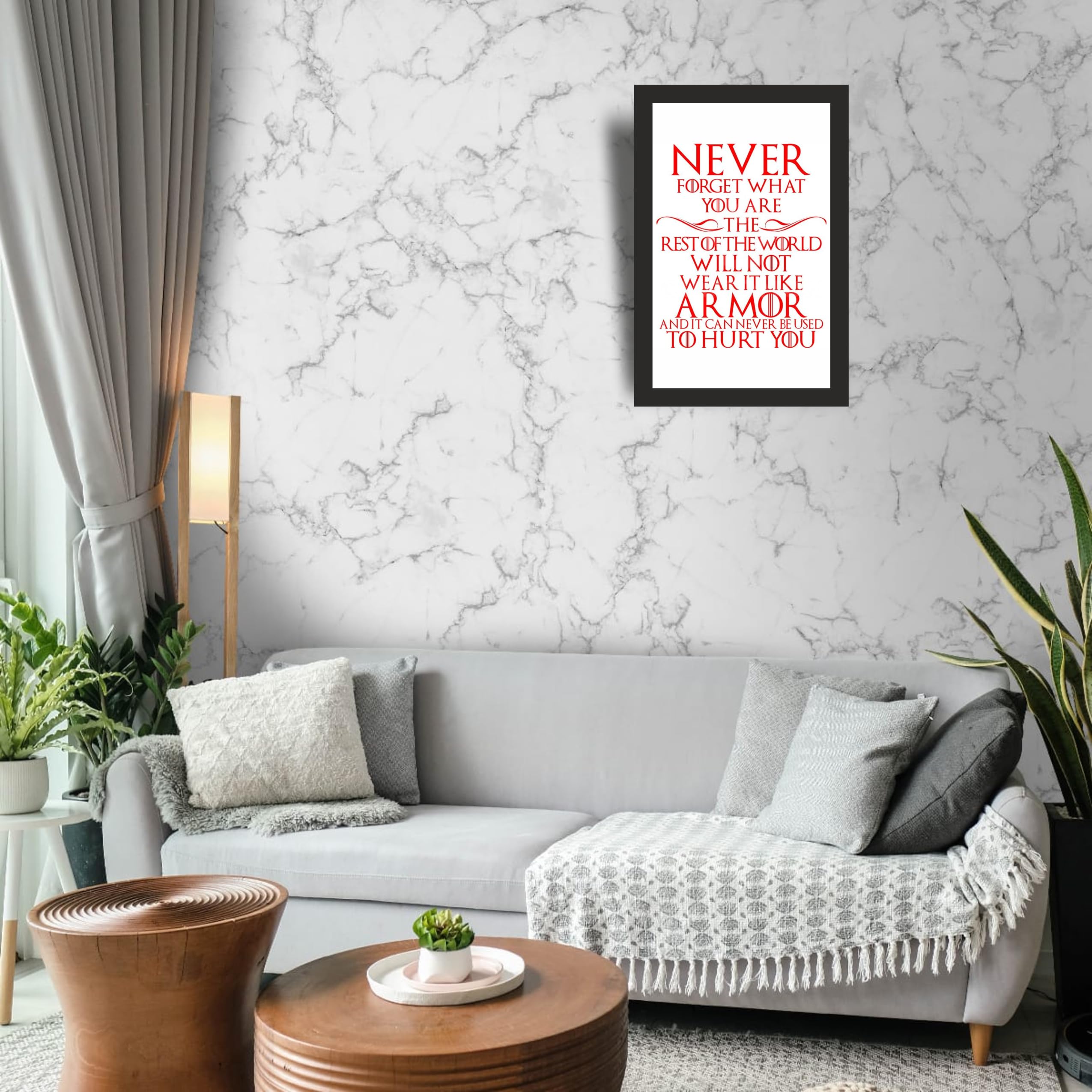 Wear It Like Armor Red Quote Wall Art Photo Frame A4 Black