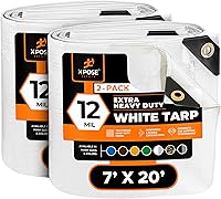 Vista 51 de Xpose Safety Lona protectora de polietileno plateado resistente de 5 x 7 pies - Funda protectora multiusos - Duradera, resistente al agua
