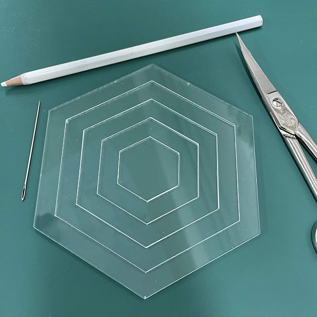 Patchwork Templates Hexagon | Laser Cut Acrylic Guide | Quilting Guide | Sewing Template