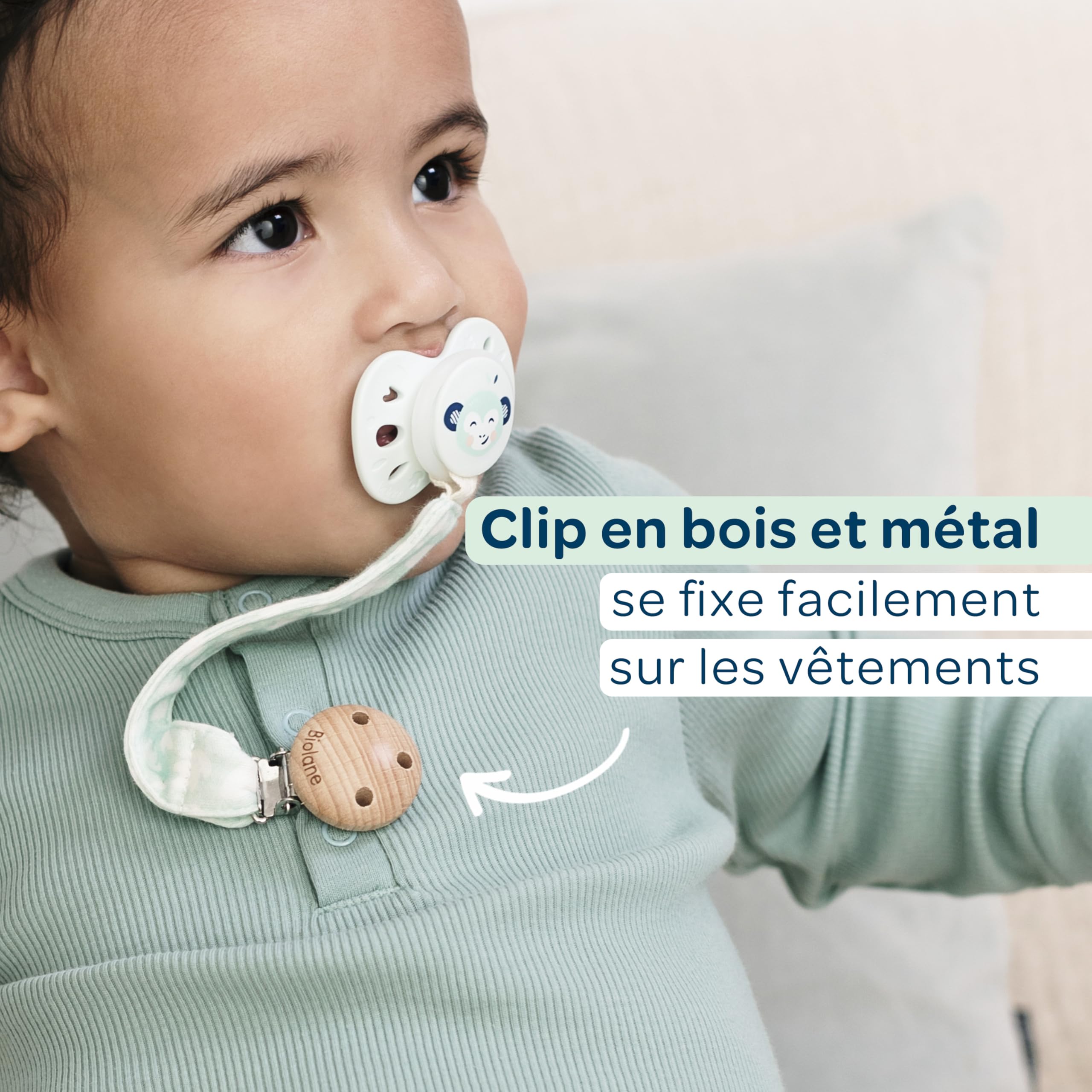 Tétine Bébé Attache-tétine Silicone 2 Pièces Bleu/rose | Clip Sécurité Et Anneau De Dentition | Sans BPA Lavable Chaîne Tétine Sans BPA