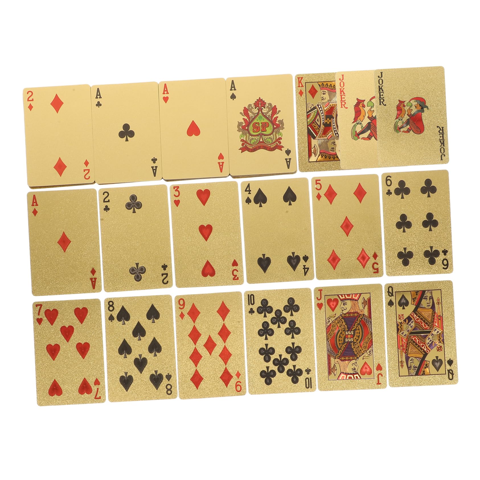 Abaodam 5 Cajas Naipes de Papel de Oro Naipes a Prueba de Agua Naipes novedosos Jugando a Las Cartas a Prueba de Agua Juguete Juegos de Cartas de Juegos de Mesa la Mascota