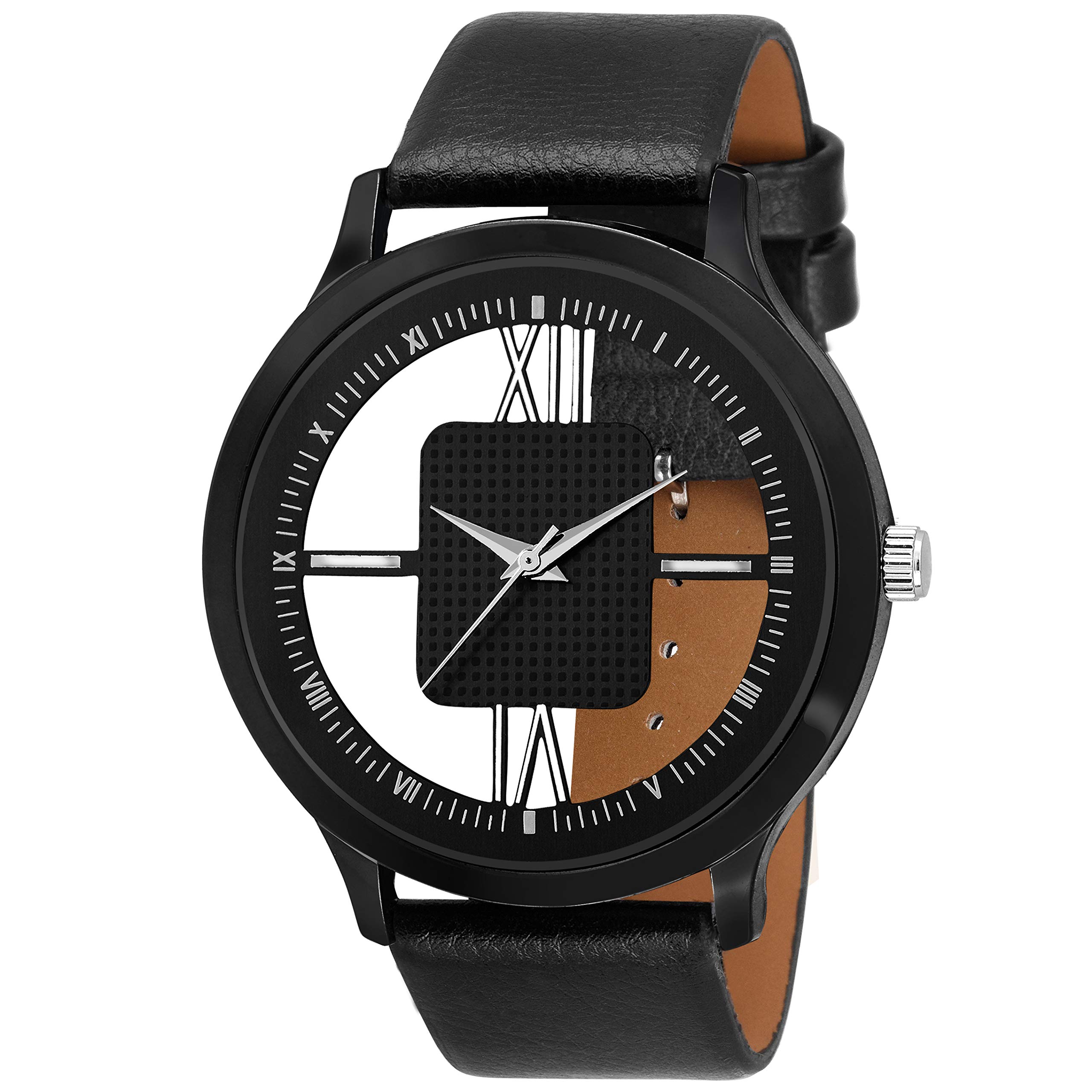 NiyatiFab Black Round Open Dial Black Color Strap Men Watch Watch - for Boys (B07ML5L38H) Amazon Price History, Amazon Price Tracker