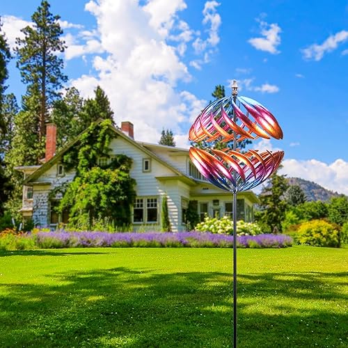 Miniatura 10 de MUMTOP Wind Spinners Outdoor Metal 6.5 FT Large Two-Way Wind Sculptures for Patio Yard and Garden Decor