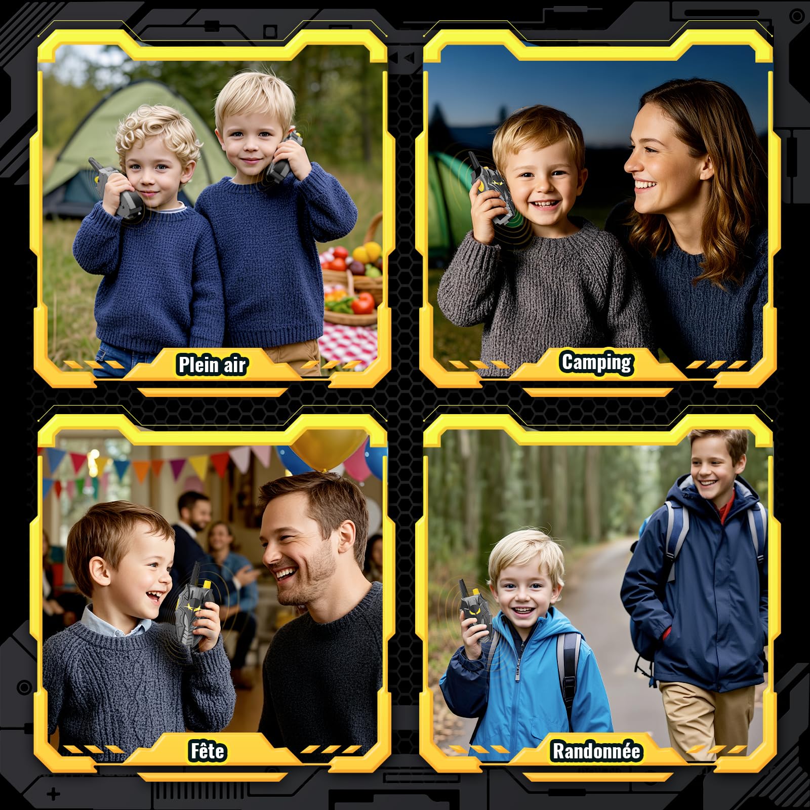 Talkie Walkie Enfant avec Yeux Lumineux, Design Bat Vaisseau Spatial & Fléchette Ailée, Jouet Garçon 3-12 Ans Jeux Extérieur