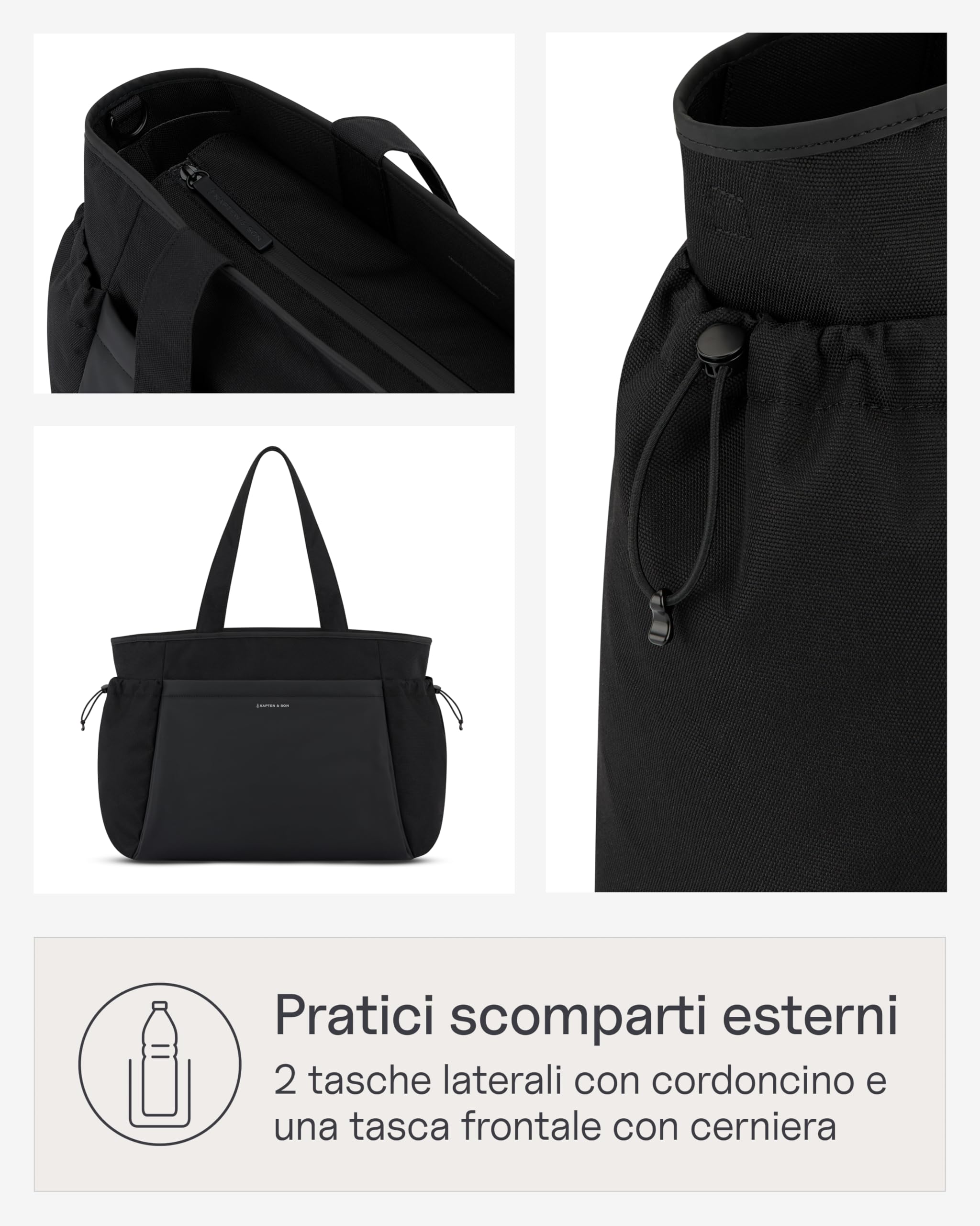 Kapten & Son Shopper Hellvi Diaper Set 25 l, borsa fasciatoio con fissaggio a passeggino e valigia, inclusa borsa da trucco e portabottiglie isolato