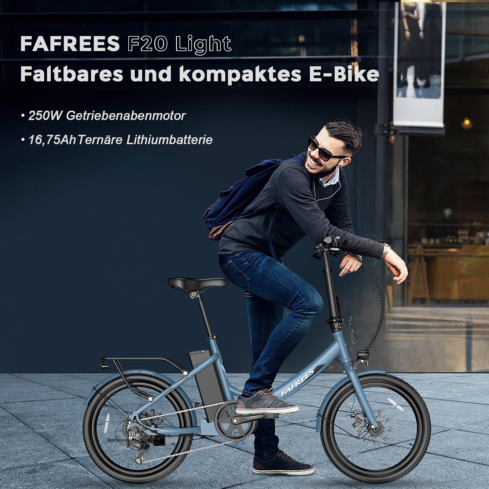 Fafrees F20 Light - Bicicleta eléctrica plegable (250 W, motor de 36 V, 14,5 Ah, batería de 20 pulgadas, 35 N.M, par de torsión de 25 km/h, color verde + cubierta para coche)