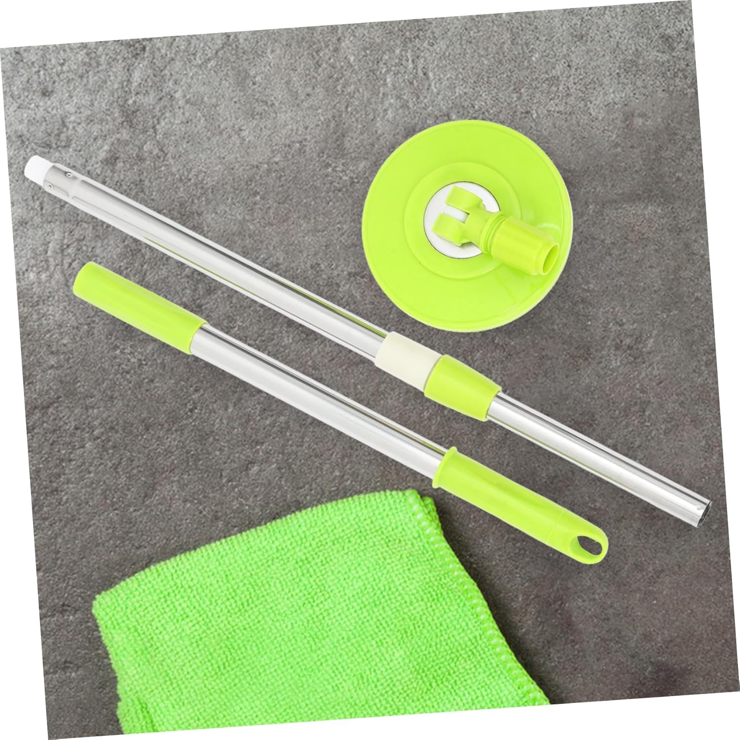 Detachable Rotary Mop Pole Reinforced Stainless Steel Handle for Easy Floor Cleaning for High and Low Areas Suitable for All Floor Types