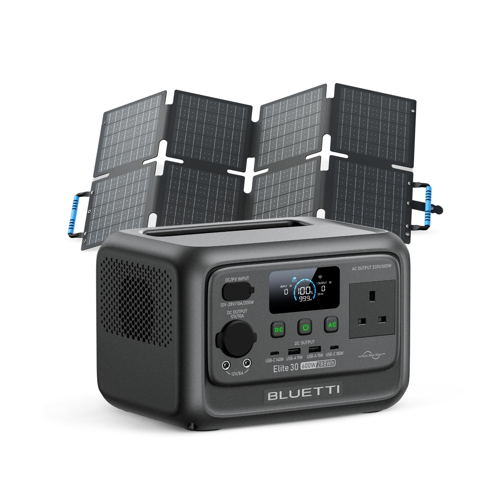 BLUETTI Elite 30 V2 Portable Power Station 600W (Power Lifting 1500W), 288Wh LiFePO4 Battery with 10ms UPS, Emergency Backup Power for Home Blackout/Winter Storm, Solar Generator for Camping/Road Trip — view 11