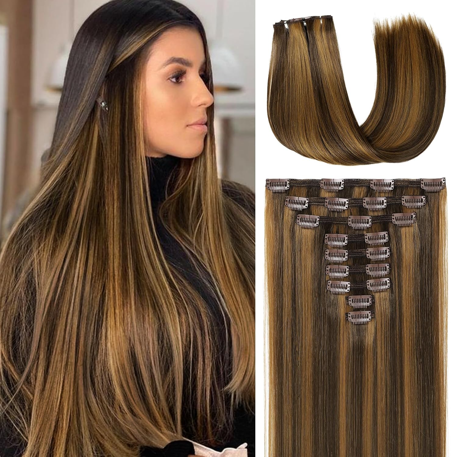 LONAI Clip-in Hair Extensions - Balayage Blend for Women