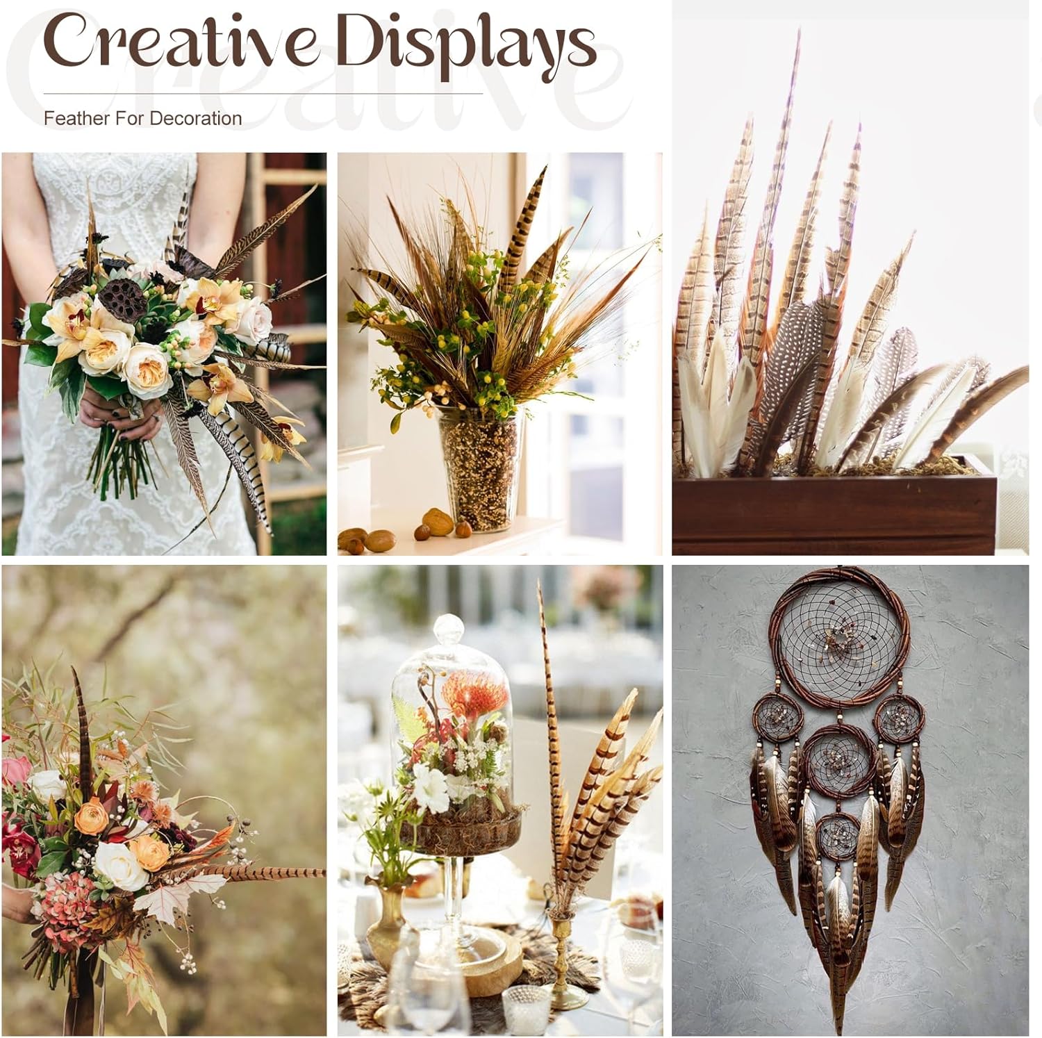 FeelfunFeather 10pcs Pheasant Feather 16-18inch 40-45cm Natural Male Ringneck Tails Feathers for DIY Crafts Home Wedding Party Carnival Decoration