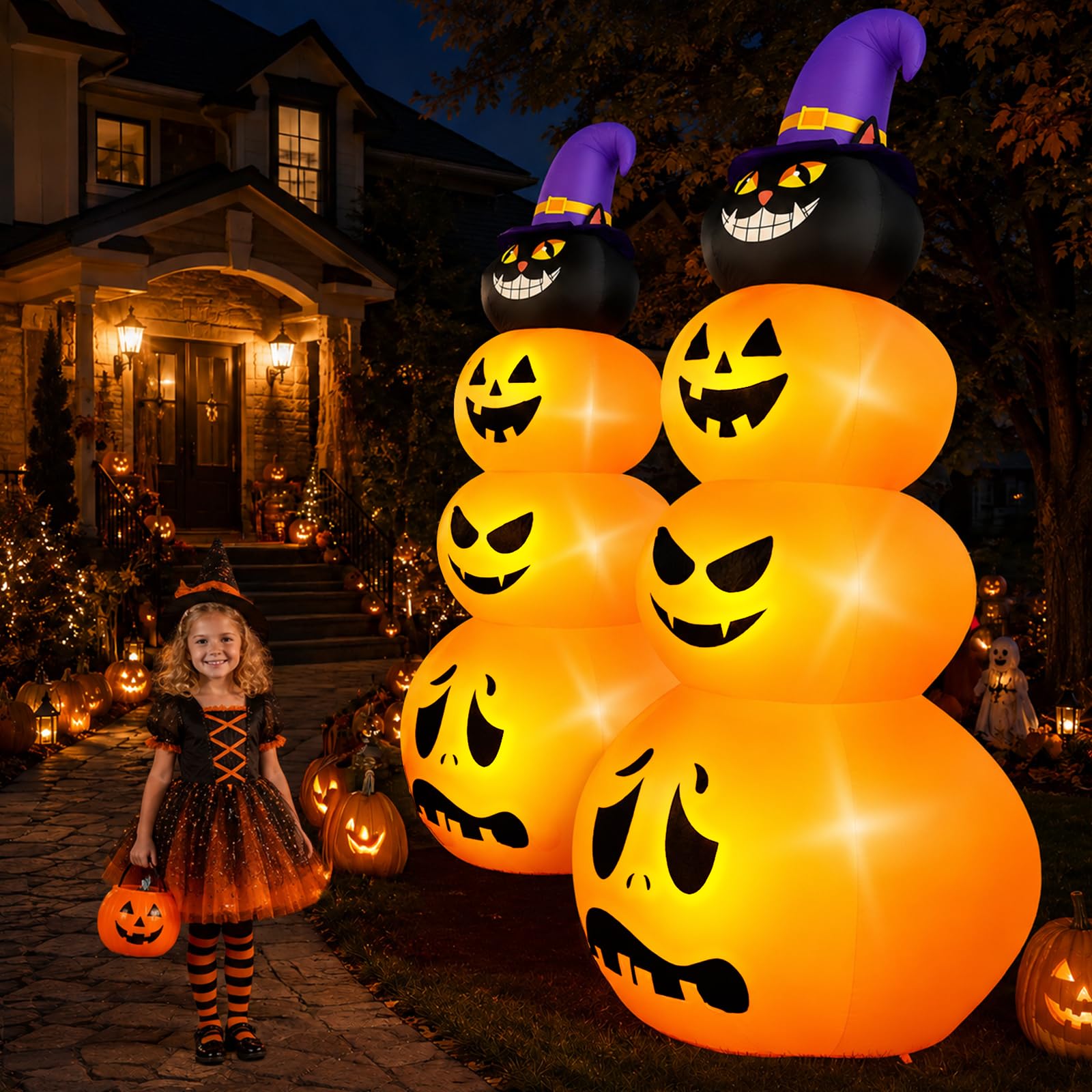 Decorazione all'aperto gonfiabile di Halloween, decorazione all'aperto impilata gonfiabile di Halloween, LED incorporati di Halloween per i gonfiabili di Halloween
