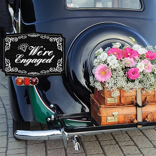 Miniatura 7 de Letrero de compromiso con texto en inglés "She Said Yes" (She Said Yes) - Letrero de compromiso para fiestas de compromiso, decoraciones de madera