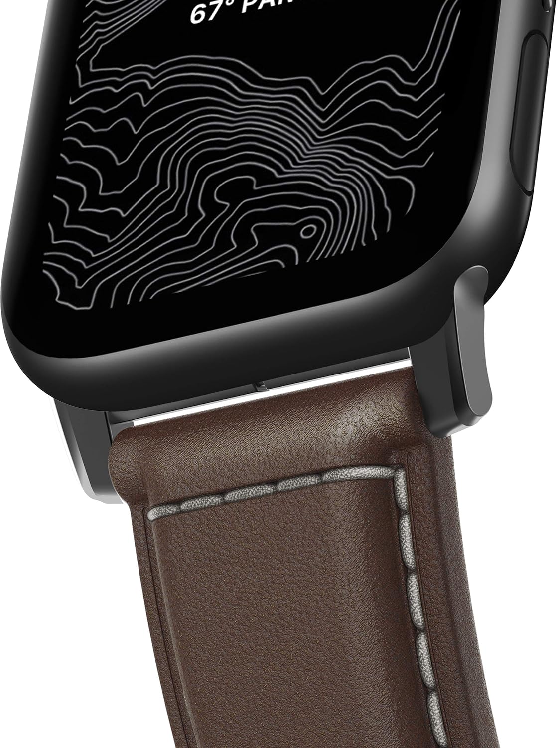 Best Cyber Deals 🔥 Nomad Traditional Strap for Apple Watch 44mm/42mm | Rustic Brown Horween Leather | Black Hardware