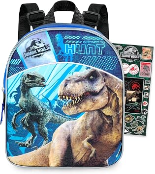Jurassic World Mini Backpack Bundle 11 Inch Jurassic World School Supplies Dinosaur Backpack with Stickers Dinosaur School Supplies