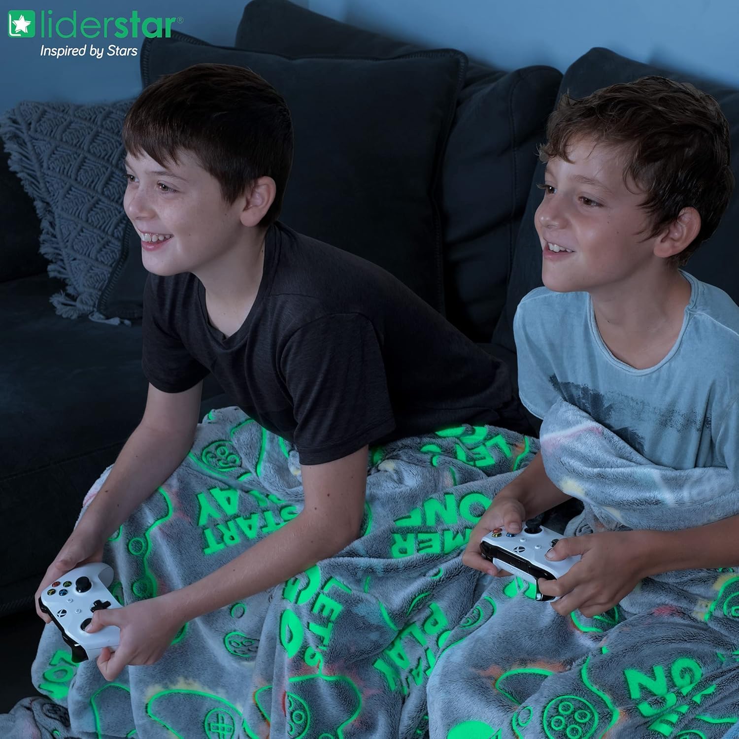 Glow in The Dark Blanket, Plush Gaming Blanket, Large Size: 60 x 80 inch Soft Throw, Gamer Gifts for Kids Teens Adults, Gamer Room Decor, Luminous Video Game Blankets, Boys Toys,Valentines Day Gift - Image 9