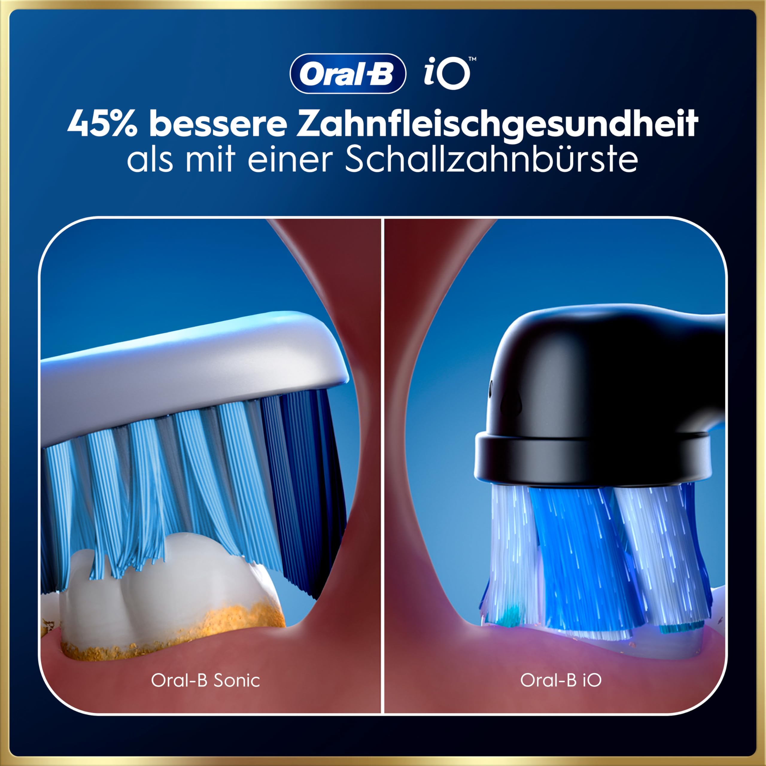Oral-B iO Series 9 Elektrische Zahnbürste, Blau | Inkl. 3 Aufsteckbürsten, Lade-Reise-Etui, CHIP Testsieger (11/25), Electric Toothbrush mit 7 Modi für Zahnpflege