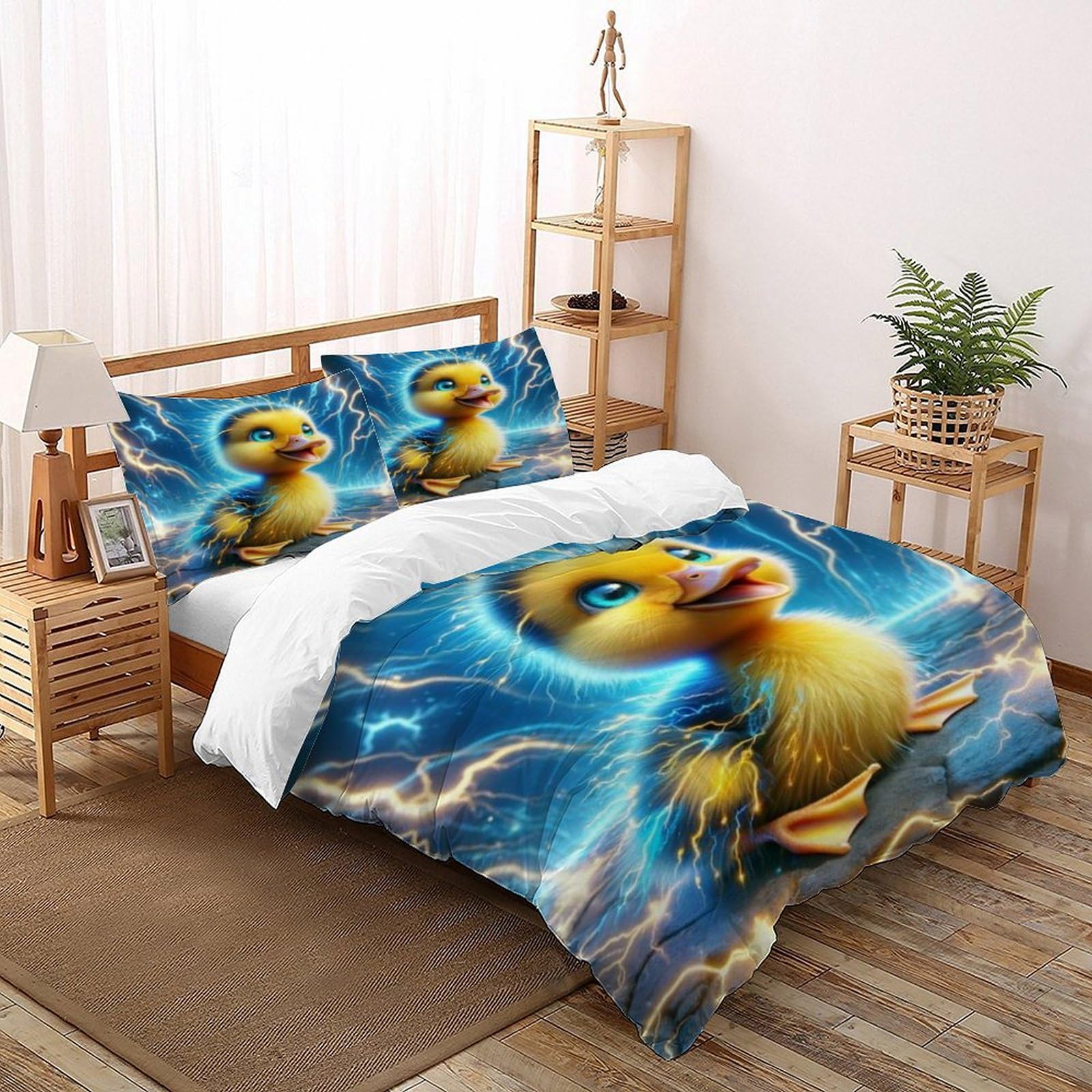 Parure de couette lion microfibre thermorégulatrice lit single