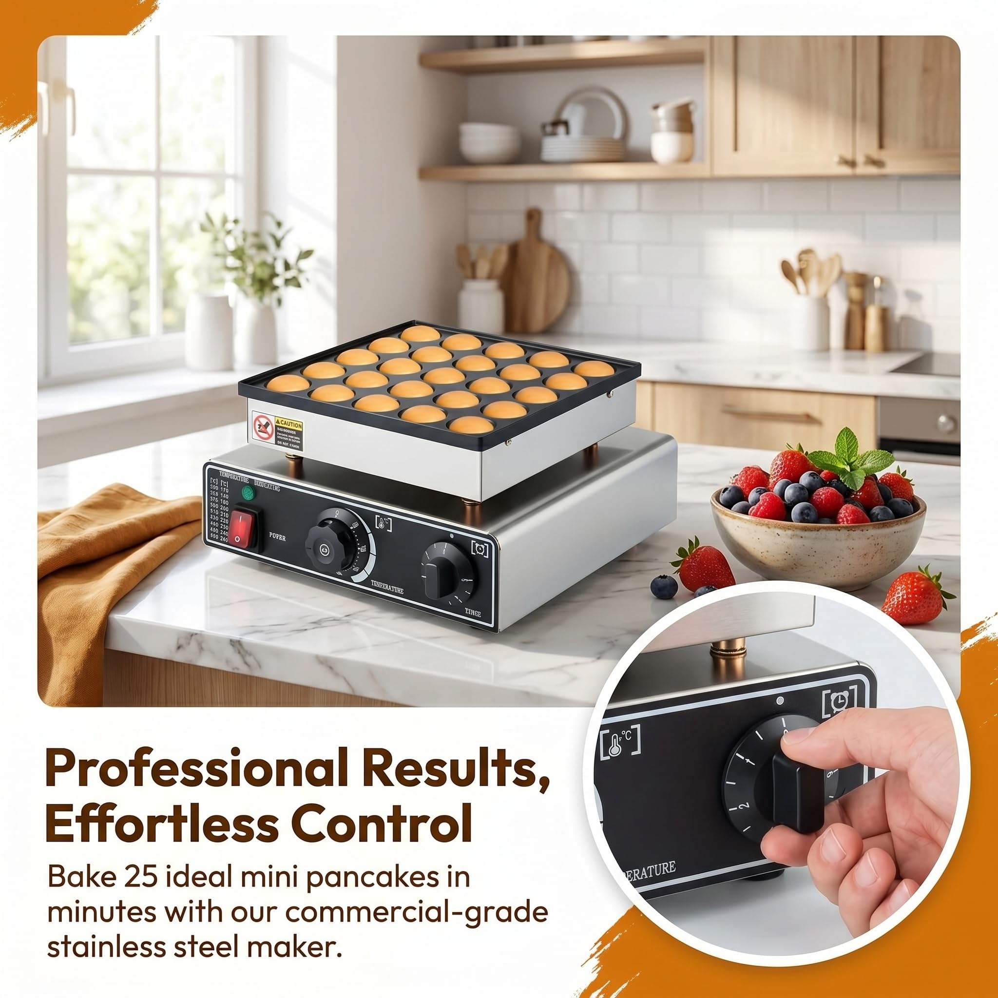Mini Máquina Eléctrica para Hacer Panqueques: Prepara 25 Panqueques Holandeses Antiadherentes, Ideal para El Hogar Y Restaurantes. Máquina para Panqueques De Calidad Profesional para Desayunos