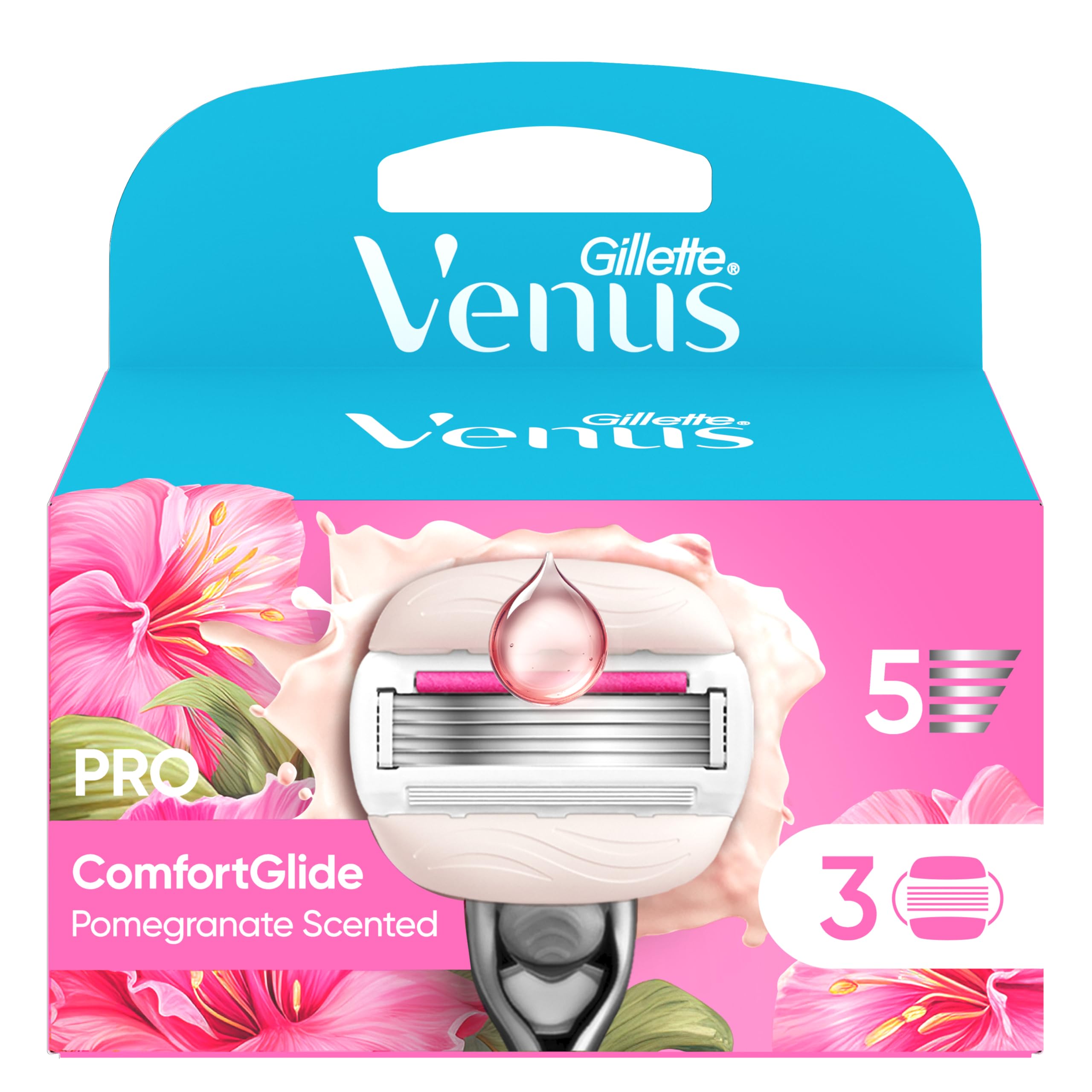 Gillette Venus Pro ComfortGlide Tropical damskie ostrza wymienne o zapachu granatu